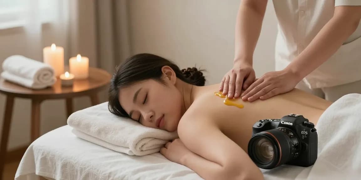 Experience a restorative 왕십리출장마사지 treatment in a serene home setting, showcasing relaxation elements.